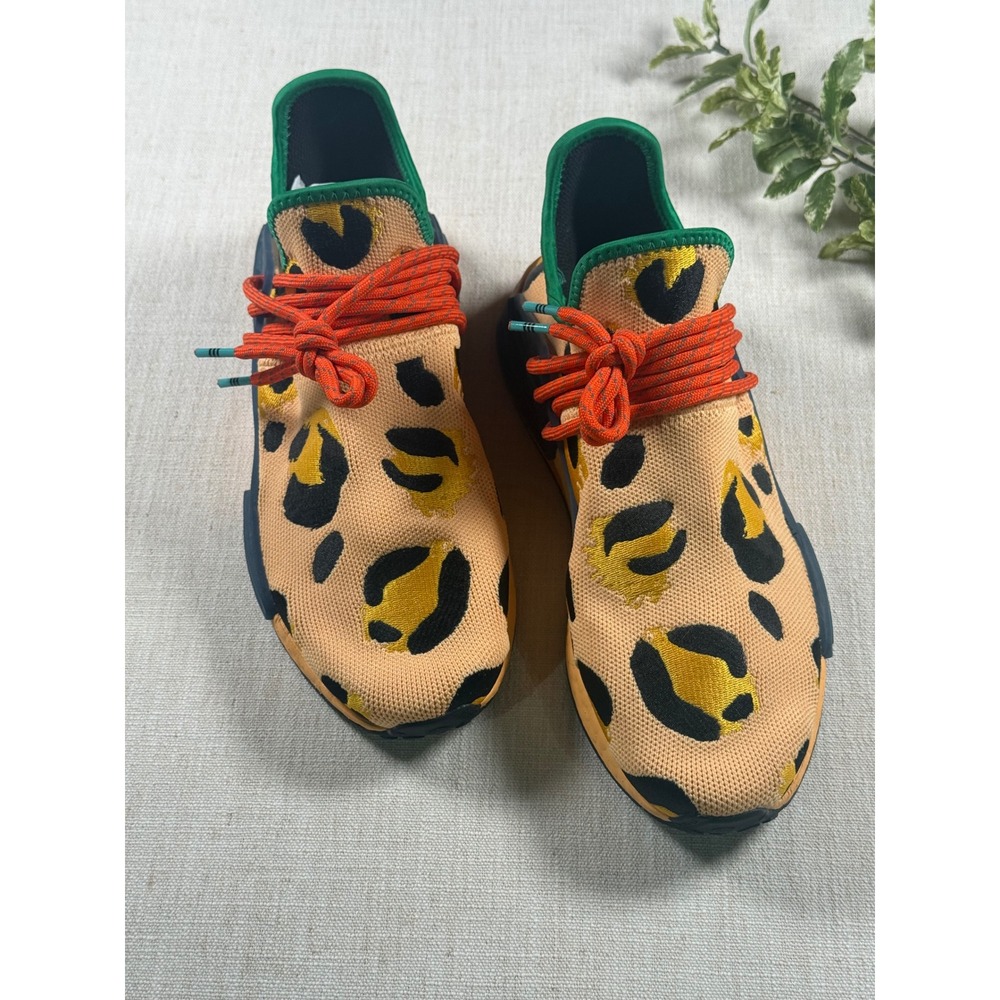 Adidas Pharrell Williams NMD Hu Animal Print Orange Leopard HP3221 Mens 8.5